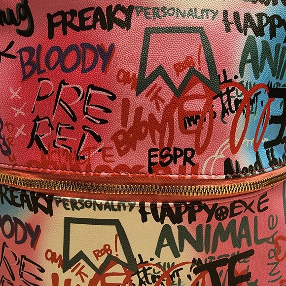 Graffiti Patterned Backpack - Picture 7 of 9